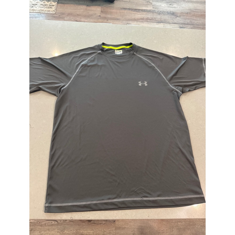 Under Armour Mens Gray Athletic Training T-Shirt‎ Short Sleeve Gym Workout